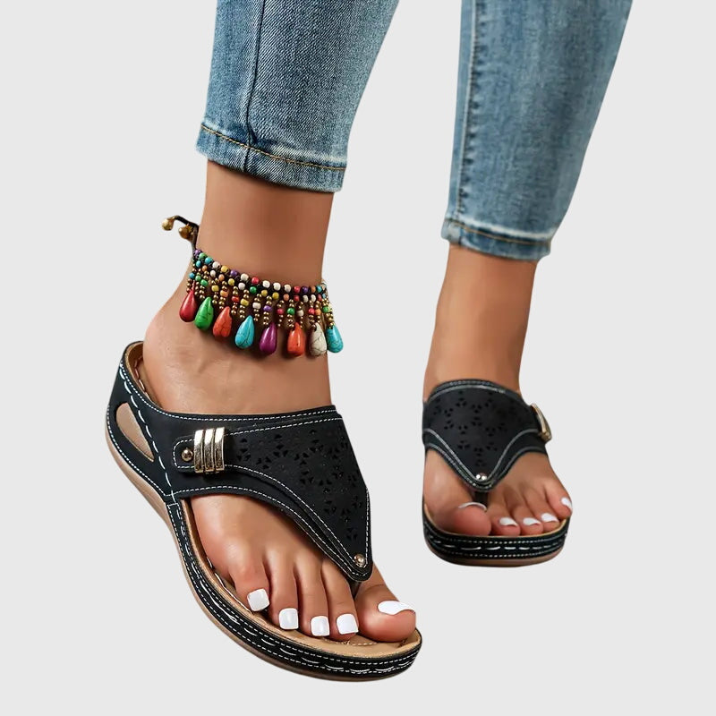 Kvinnors Dämpade Ortopediska Slid Sandaler för Dagligt Komfort