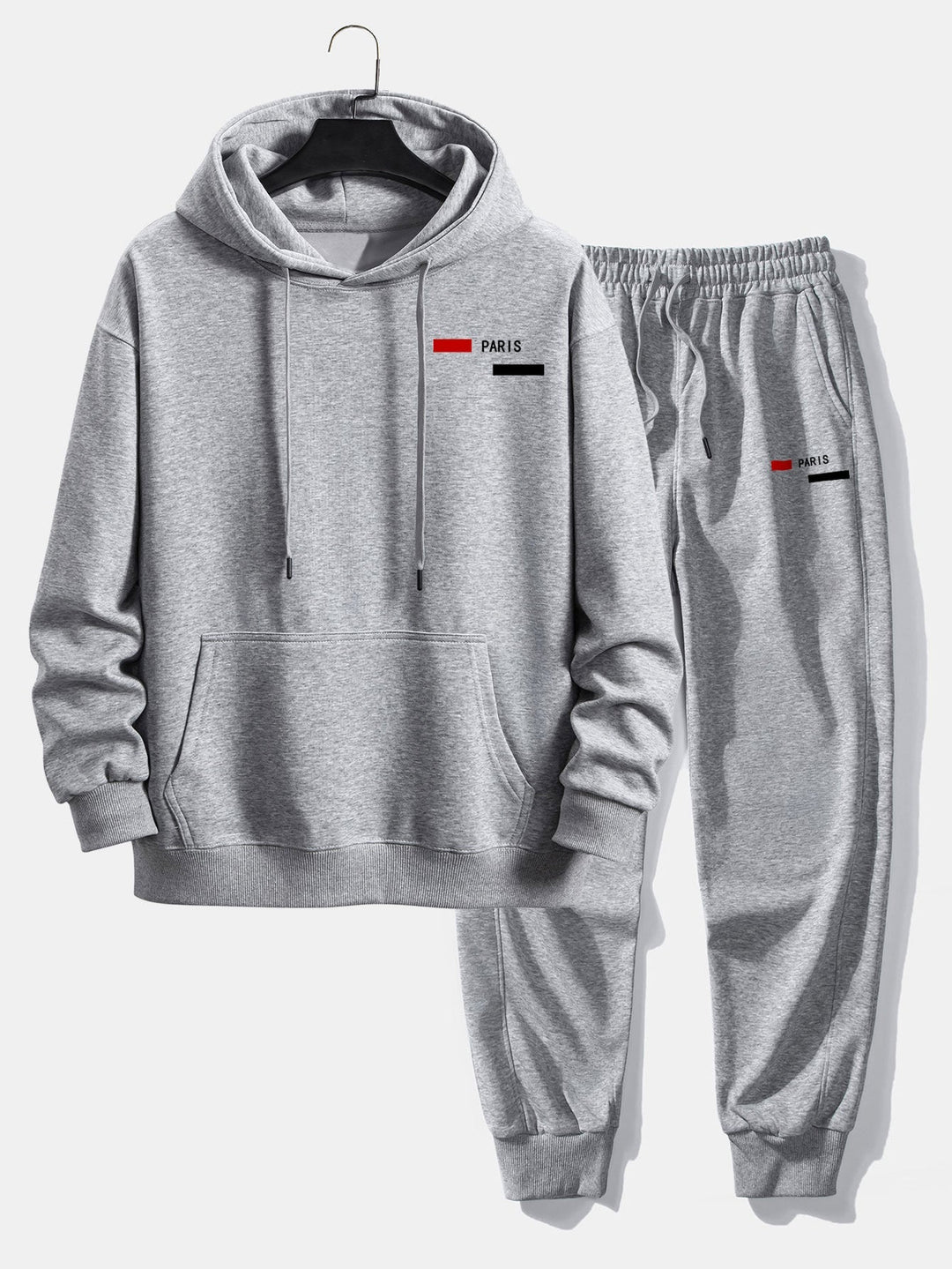 Herrarnas avslappnade träningsdräkt – Hoodie och joggers i bomullsblandning för avslappnad streetwear