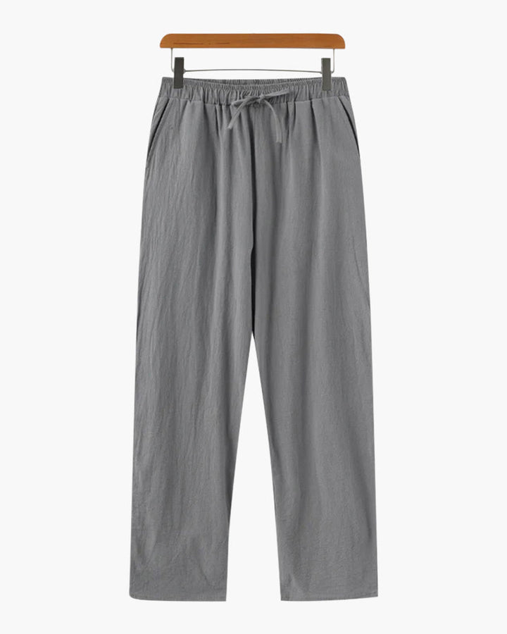 Herrarnas Avslappnade Linne Drawstring Byxor - Bekväma Byxor för Varje Dag