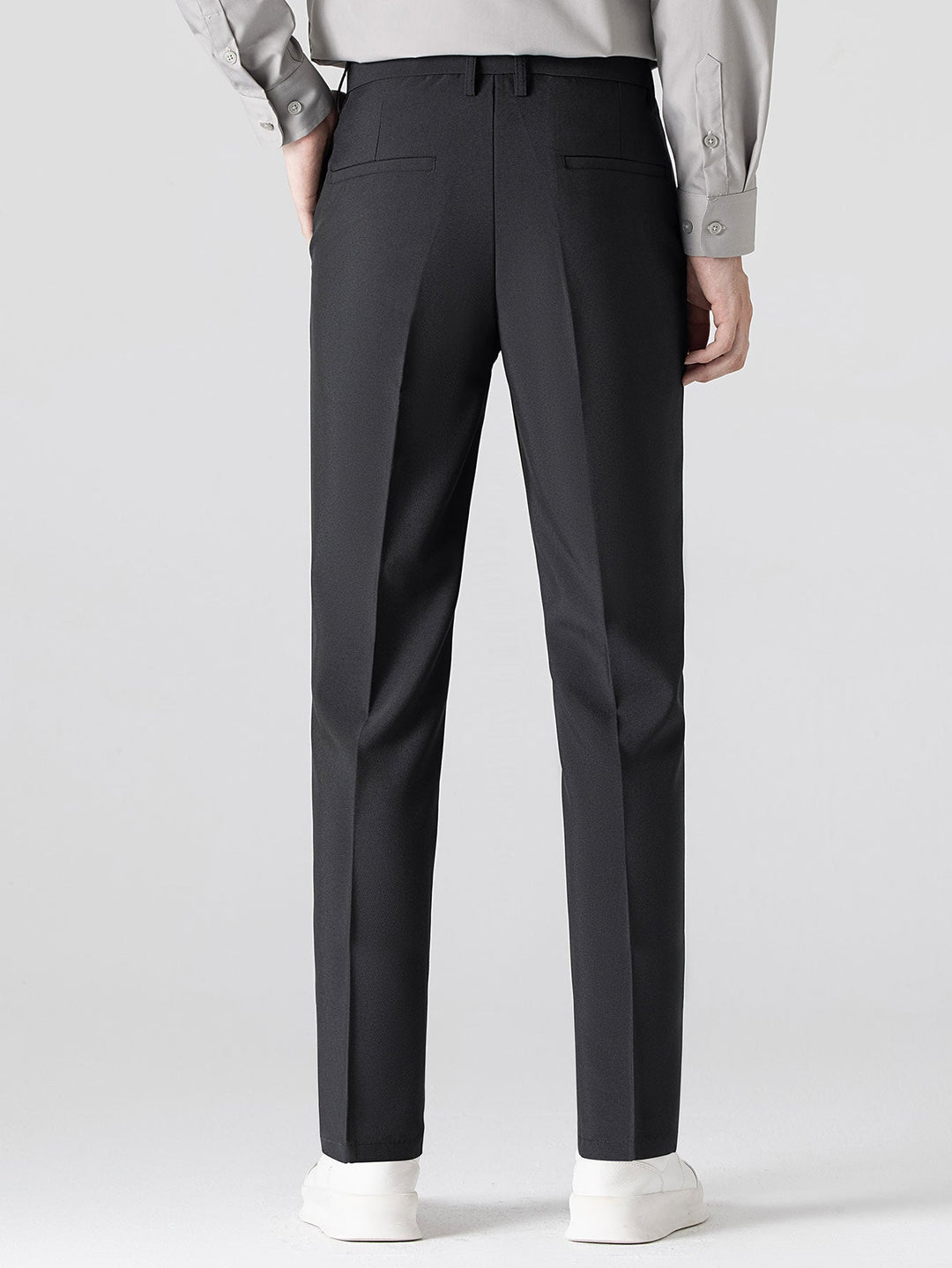 Herrarnas Viskos Texturerad Stickad Skjorta och Stretch Tapered Byxor – Smart Casual Sommarset