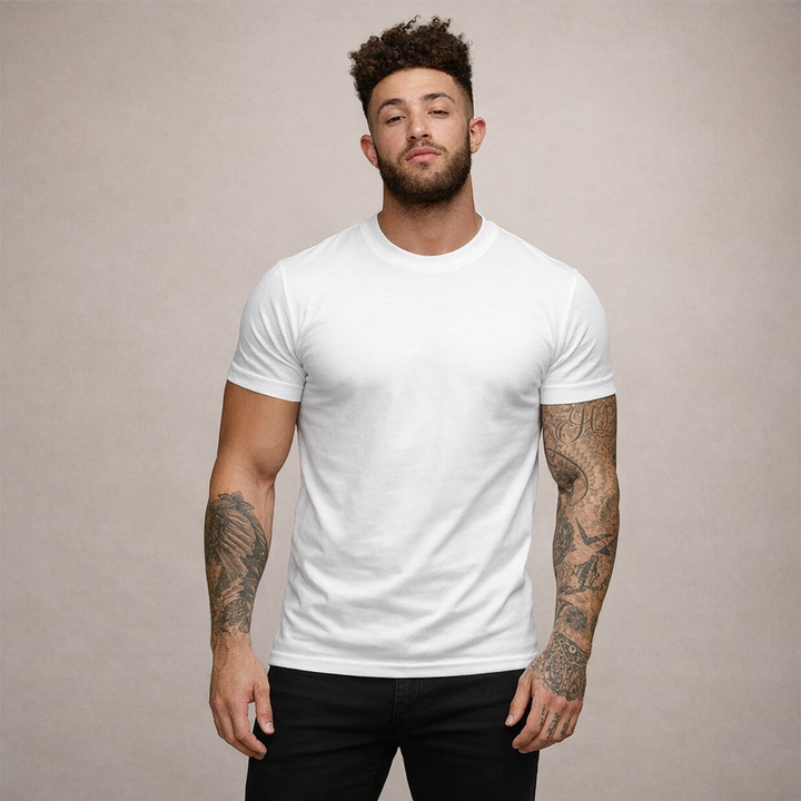 Herr Slim Fit Crew Neck Essential Cotton T-Shirt