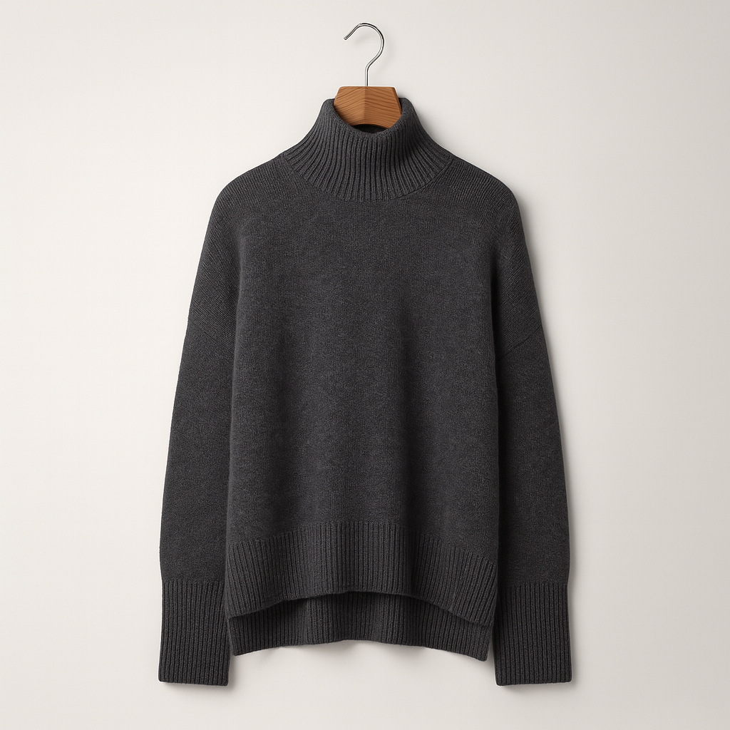 Kvinnors Cashmere-blandning Rullkrage Jumper – Mjuk Stickad för Höst och Vinter