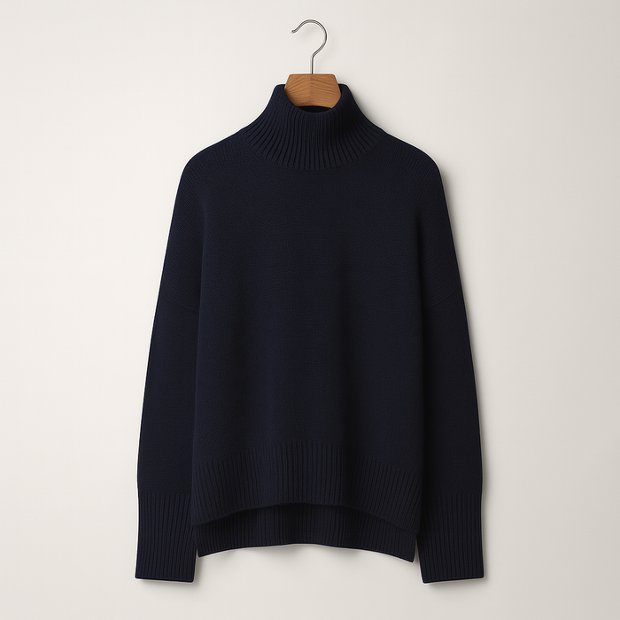 Kvinnors Cashmere-blandning Rullkrage Jumper – Mjuk Stickad för Höst och Vinter