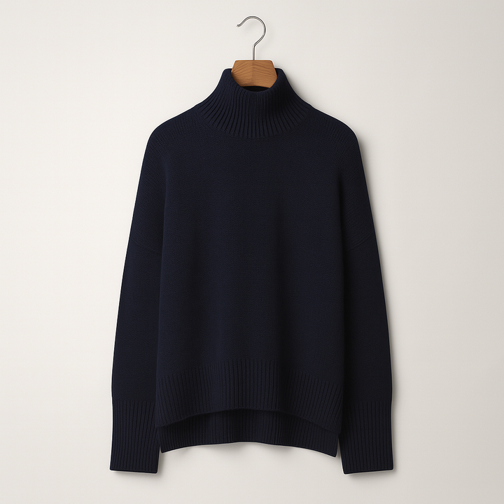 Kvinnors Cashmere-blandning Rullkrage Jumper – Mjuk Stickad för Höst och Vinter