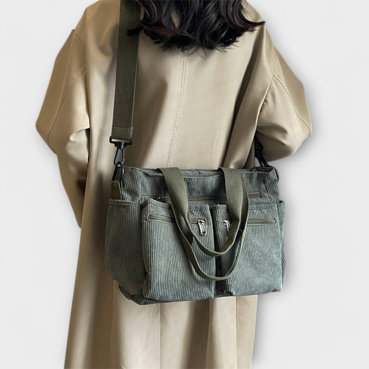 Kvinnors Multi-Pocket Tote Bag – Praktisk dubb bärstil för arbete och vardagsbruk