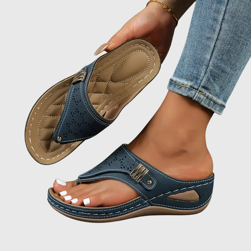 Kvinnors Dämpade Ortopediska Slid Sandaler för Dagligt Komfort