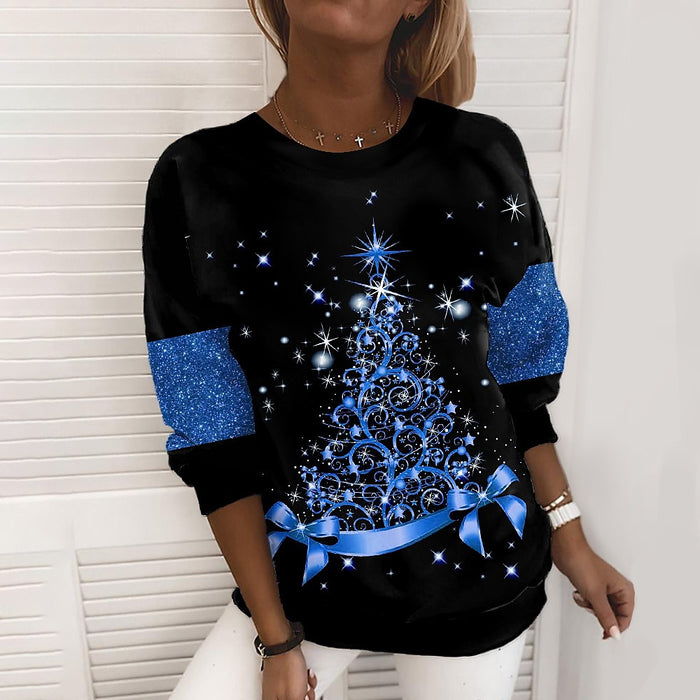 Ella | Jultröja dam med glittrande 3D-tryck