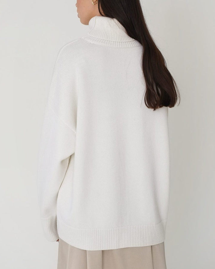 Kvinnors Oversized Turtleneck Tröja – Avslappnad Vinterstickad för Dagligt Lager