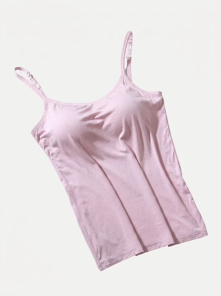 Kvinnors inbyggda bh-camisole – Stödjande spaghetti-axelband för vardagsbruk