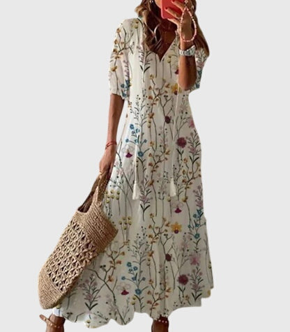 Kvinnors Boho Tryck Maxi Klänning Avslappnad Sommarstil