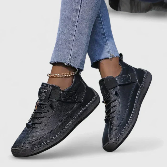 Kvinnors Skinnlook Velcro Snörning Promenadsneakers