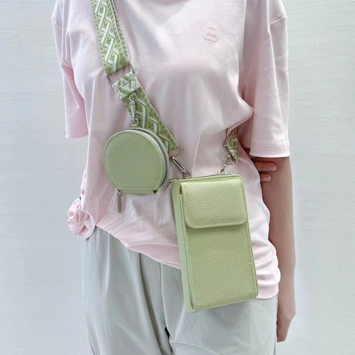 Kvinnors Crossbody Telefonväska Med Tryckt Bred Rem
