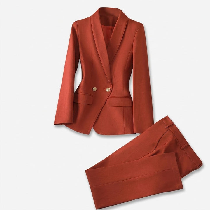 Kvinnors Strukturerad Byxdress – Skräddarsydd Blazer Set för Affärs- och Kvällsbruk