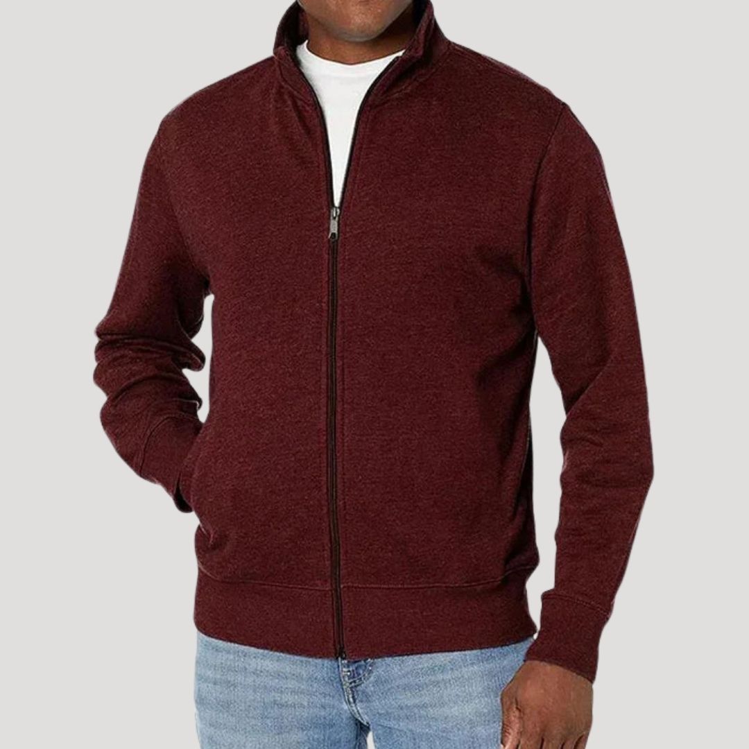 Herrars Lätta Zip-Up Jacka – Avslappnad Vårskikt för Pendling, Resor och Vardagligt Slitage