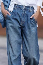 Kvinnors Plisserade Vida Jeans – Högmidjade Avslappnade Denim för Smart Casual