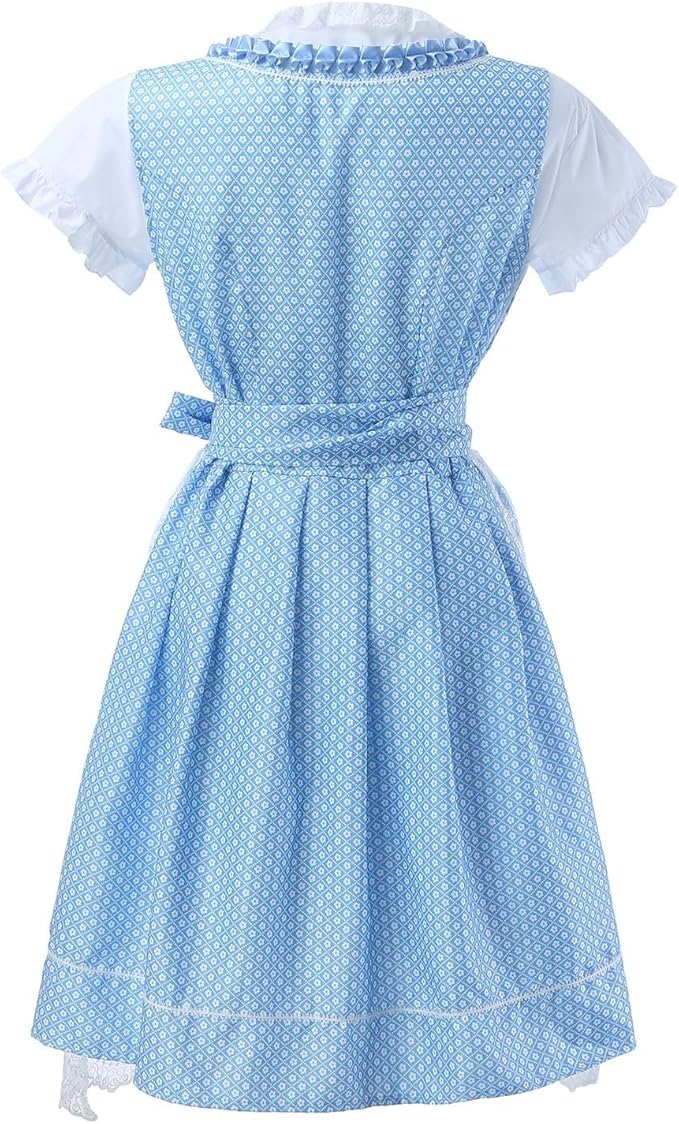 Kvinnors Broderad Spets Dirndl Klänning Med Båge Vid Midjan