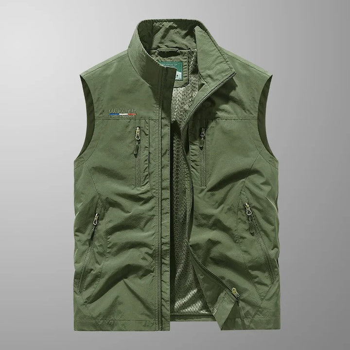 Herrarnas Bodywarmer med Dragkedja och Ståkrage Utomhusväst