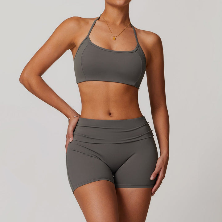Kvinnors Strap-yoga-set med Sculpt Fit Shorts