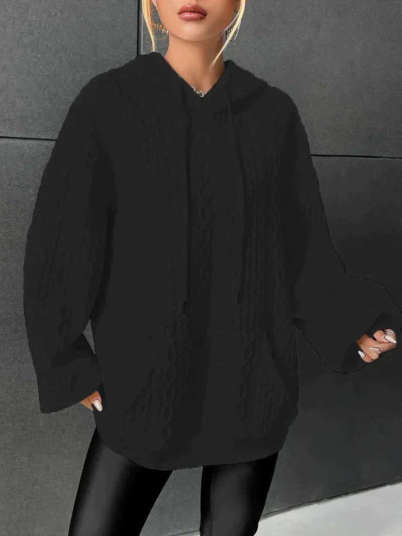 Kvinnors Oversized Huva Tröja – Bekväm Avslappnad Snörning Casual Varm Varje Dag Hoodie