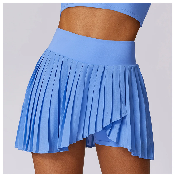 Kvinnors Plisserad Tennis Skort – Högmidjad Aktiv Stil för Träning och Tennis
