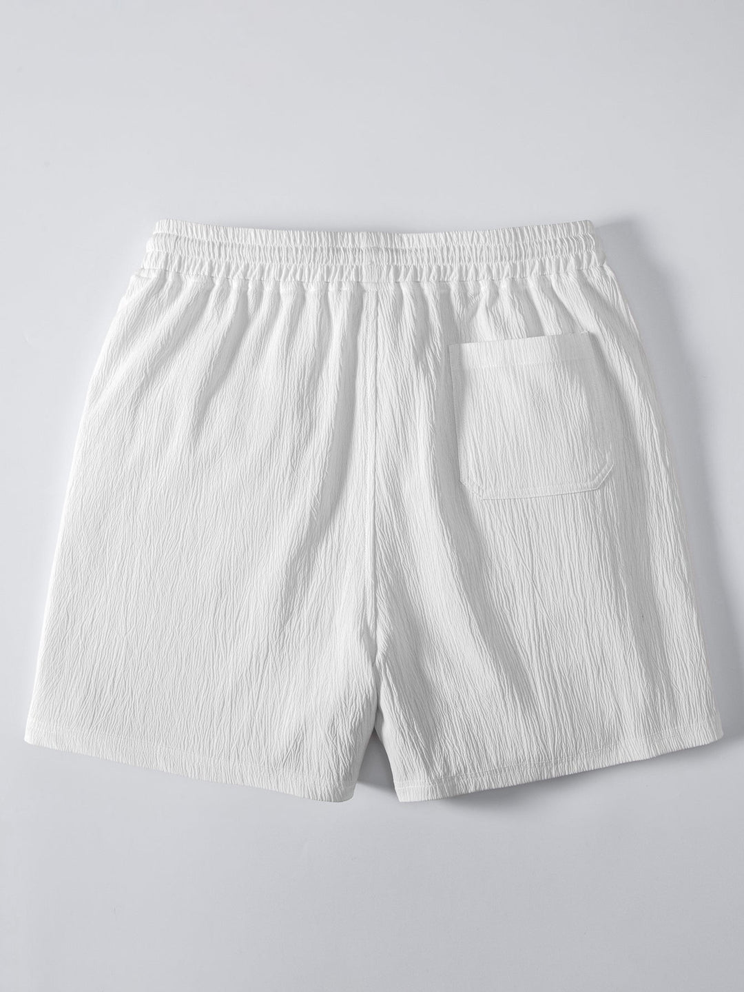 Herrarnas tryckta öppna stickade semester-set – Knappskjorta med krinklade shorts