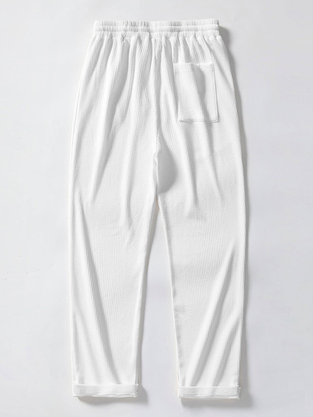 Herrstickad knapp-up skjorta och raka byxor set – Smart casual sommar set