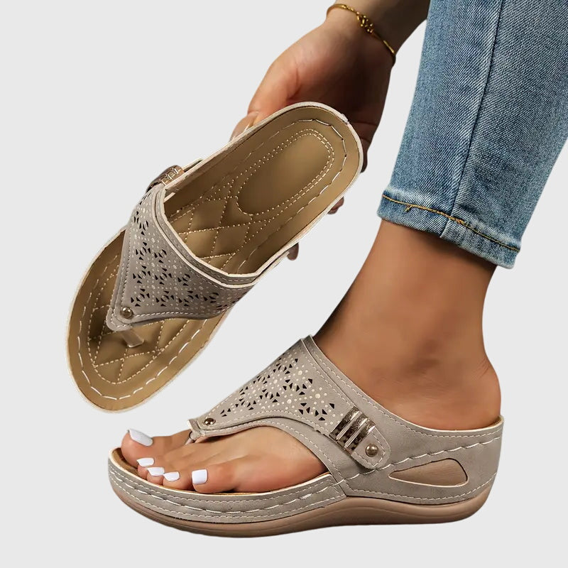 Kvinnors Dämpade Ortopediska Slid Sandaler för Dagligt Komfort