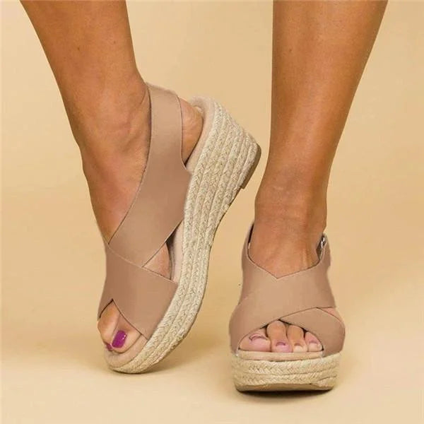 Kvinnors Wedge Sandaler Bekväma Lätta Andningsbara Sommar Eleganta Avslappnade Stiliga Skor