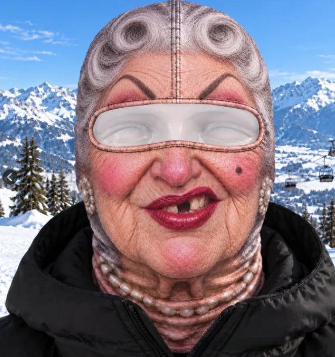 Balaclava med tryckt ansikte