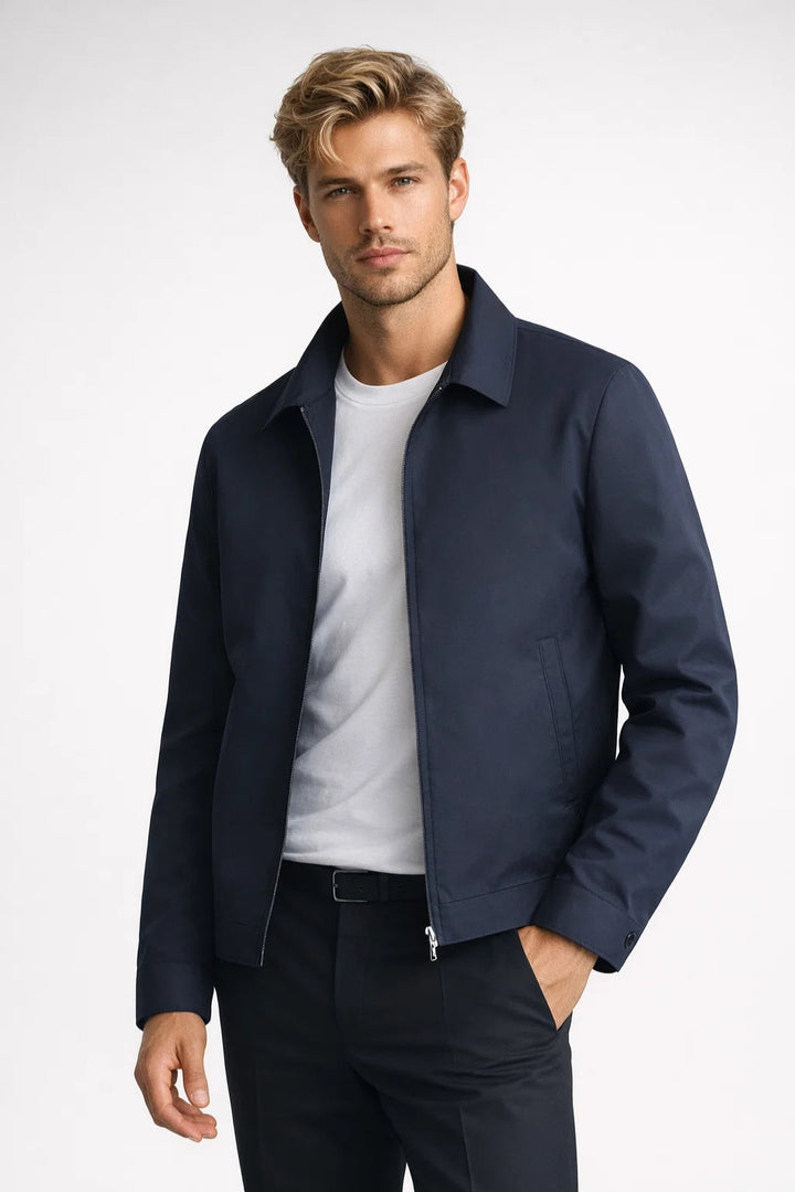 Herr Slim Fit Zip Jacka Klassisk Smart Casual Ytterkläder