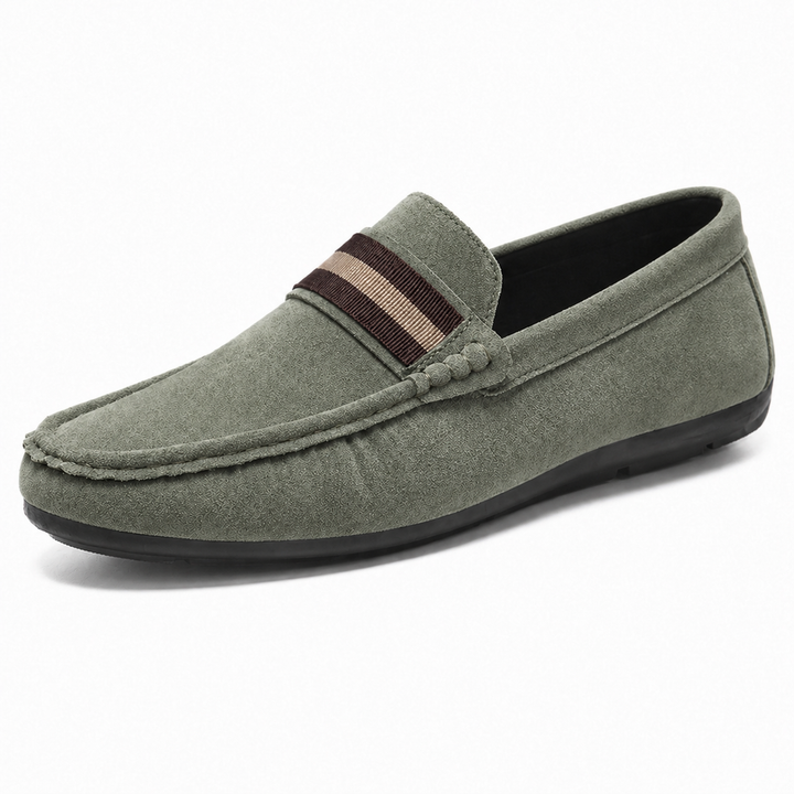 Herrens Slip On Loafers med Randig Detalj Lätta Casual Skor