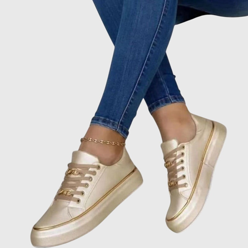 Kvinnors Sammet Laced Trainers – Låg-Topp Avslappnade Sneakers med Höjd Sula