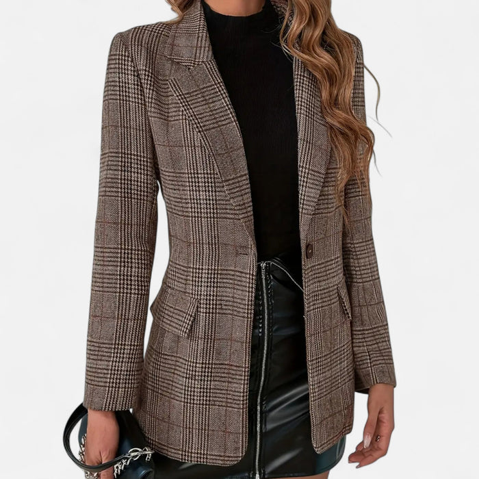 Valmonti | Kvinnors Rutig Blazer – Enknäppt Arv