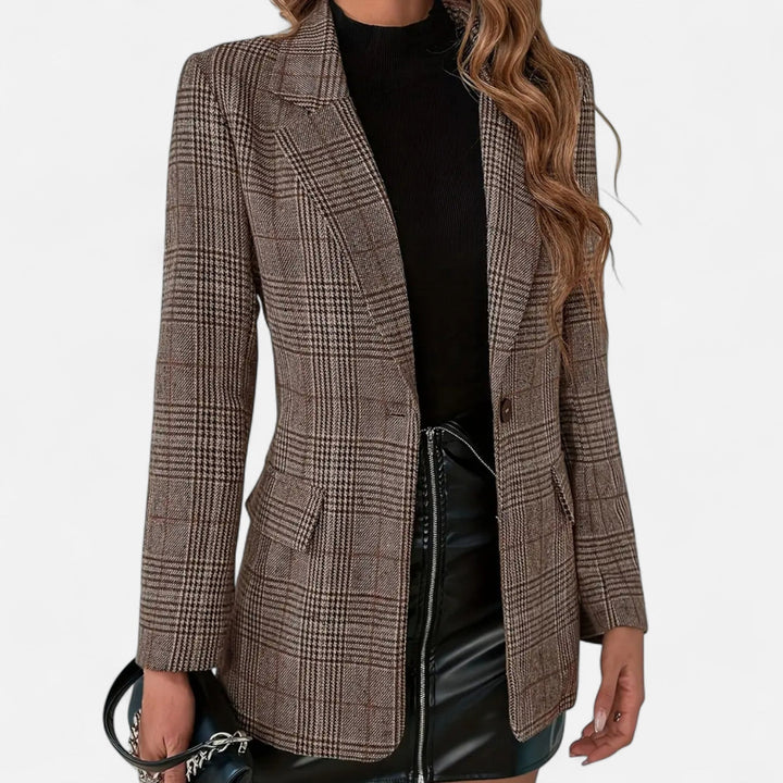 Valmonti | Kvinnors Rutig Blazer – Enknäppt Arv