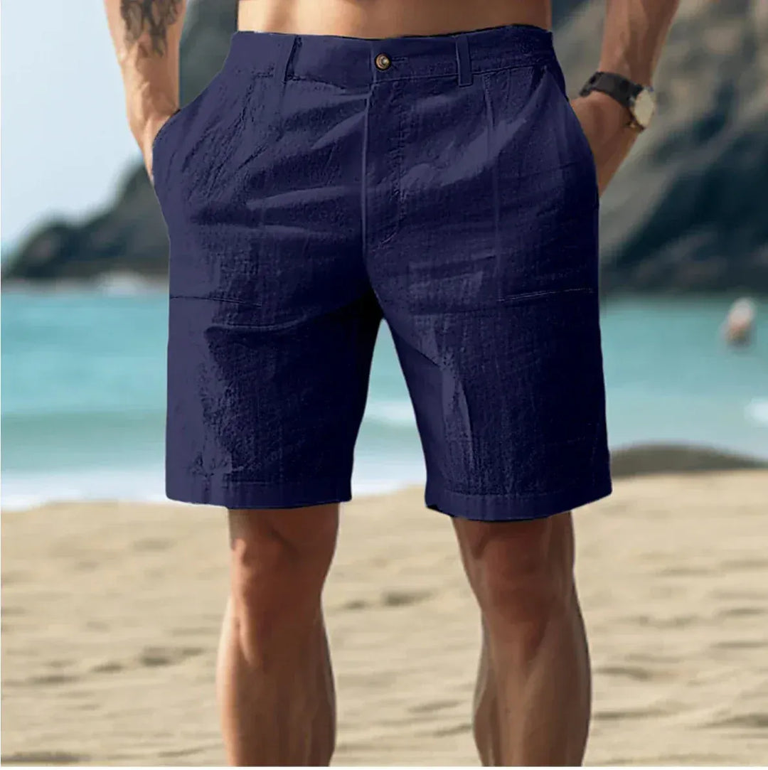 Herrars lätta skräddarsydda sommarshorts med klassisk fickdesign