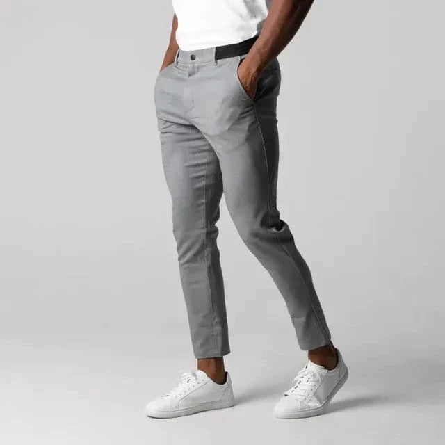 Herrens Slim Fit Chino Byxor Smart Casual Varje Dags Byxor