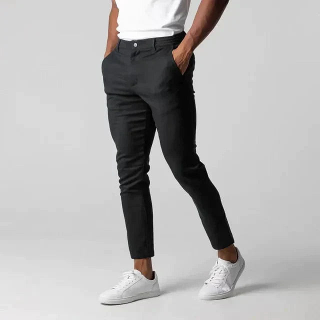 Herrens Slim Fit Chino Byxor Smart Casual Varje Dags Byxor