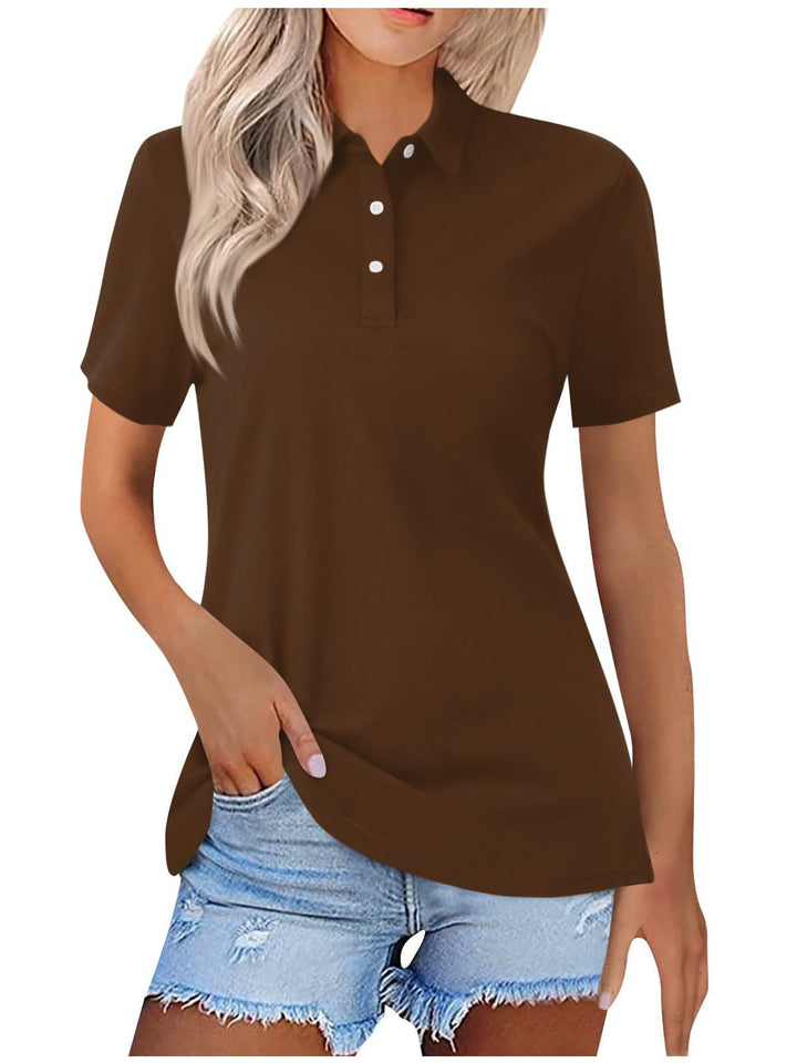 Kvinnors Klassiska Polotröja Kort Ärmar Minimalistisk Vardaglig Smart Casual Topp