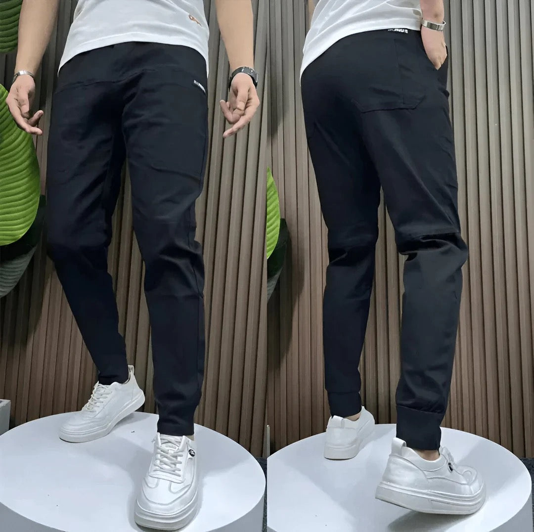 Herrars Slim Tapered Cargo Jogger Ribbad Streetwear Byxor