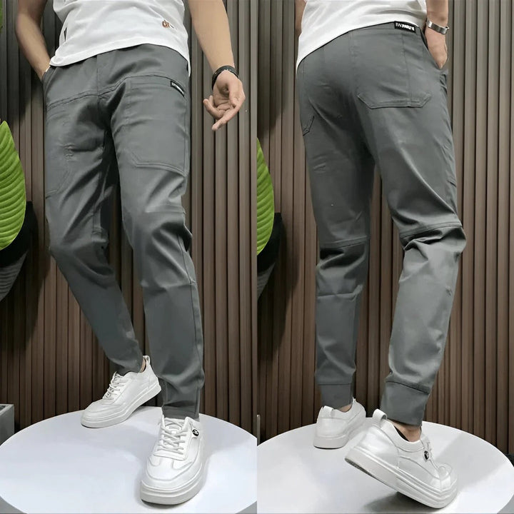 Herrars Slim Tapered Cargo Jogger Ribbad Streetwear Byxor