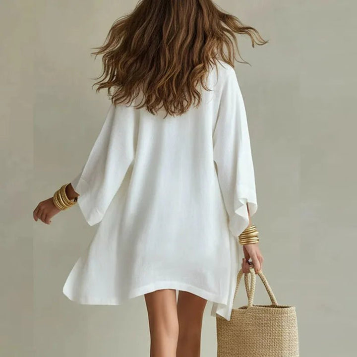 Kvinnors Andningsbara Bomulls- och Linne Tre Dela Shorts Set – Avslappnad Sommarsemester Outfit