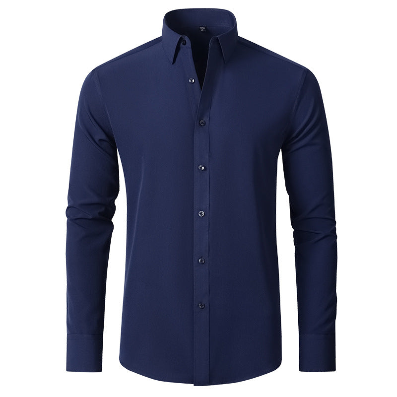 Herrars Stretch Skjorta Rynkbeständig Slim Fit Skjorta
