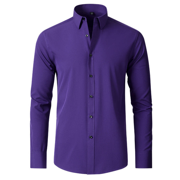 Herrars Stretch Skjorta Rynkbeständig Slim Fit Skjorta