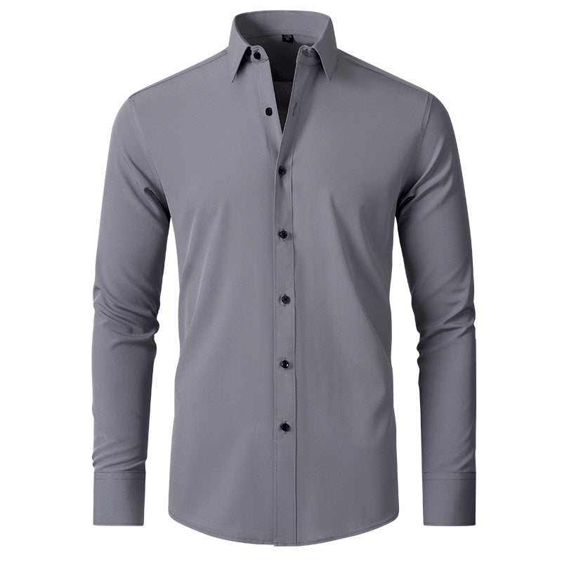 Herrars Stretch Skjorta Rynkbeständig Slim Fit Skjorta