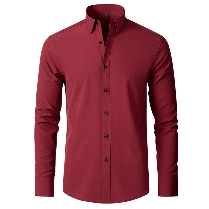 Herrars Stretch Skjorta Rynkbeständig Slim Fit Skjorta