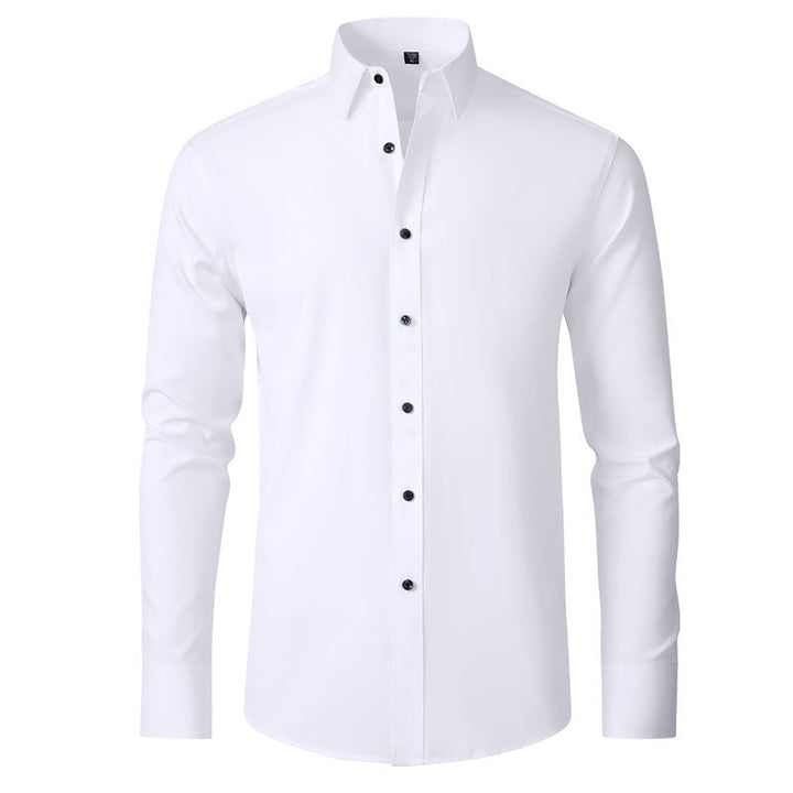 Herrars Stretch Skjorta Rynkbeständig Slim Fit Skjorta