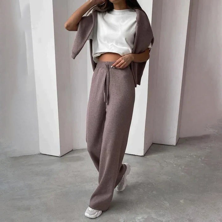 Kvinnors Cashmere Turtleneck Loungewear Set – Varm Co-Ord för Kalla Dagar