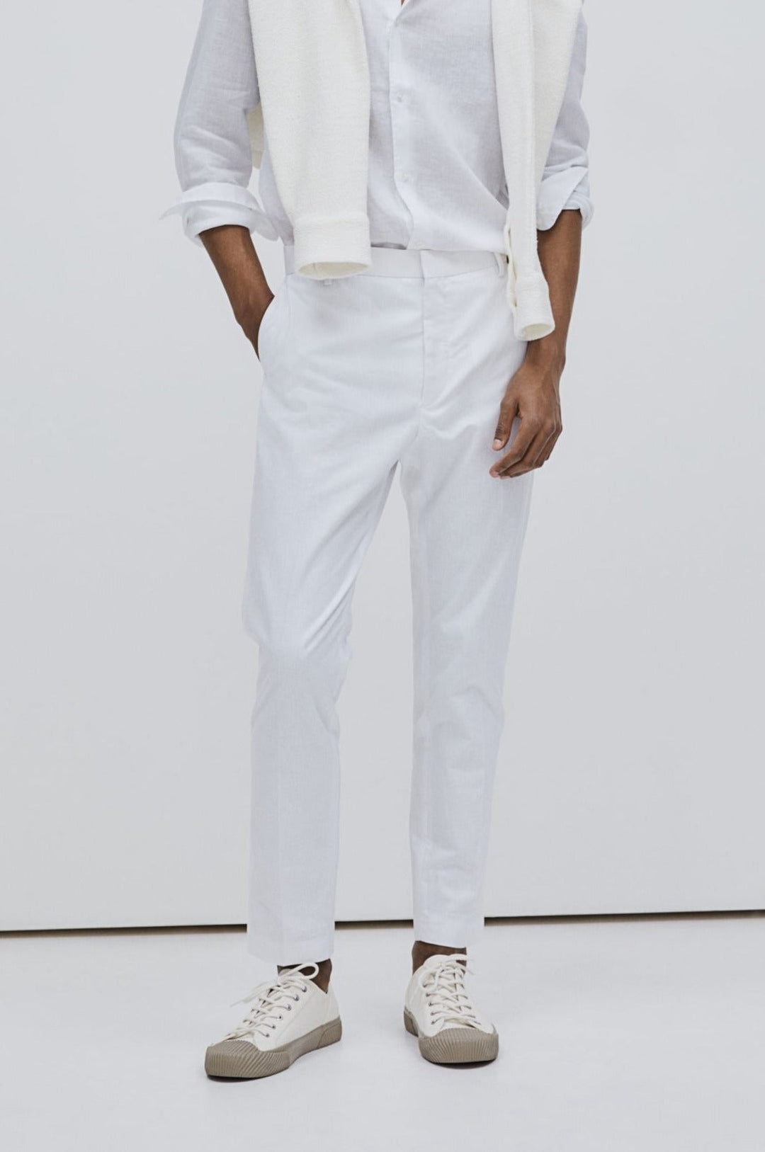 Herrarnas skräddarsydda pinstripe byxor Eleganta smart-casual byxor