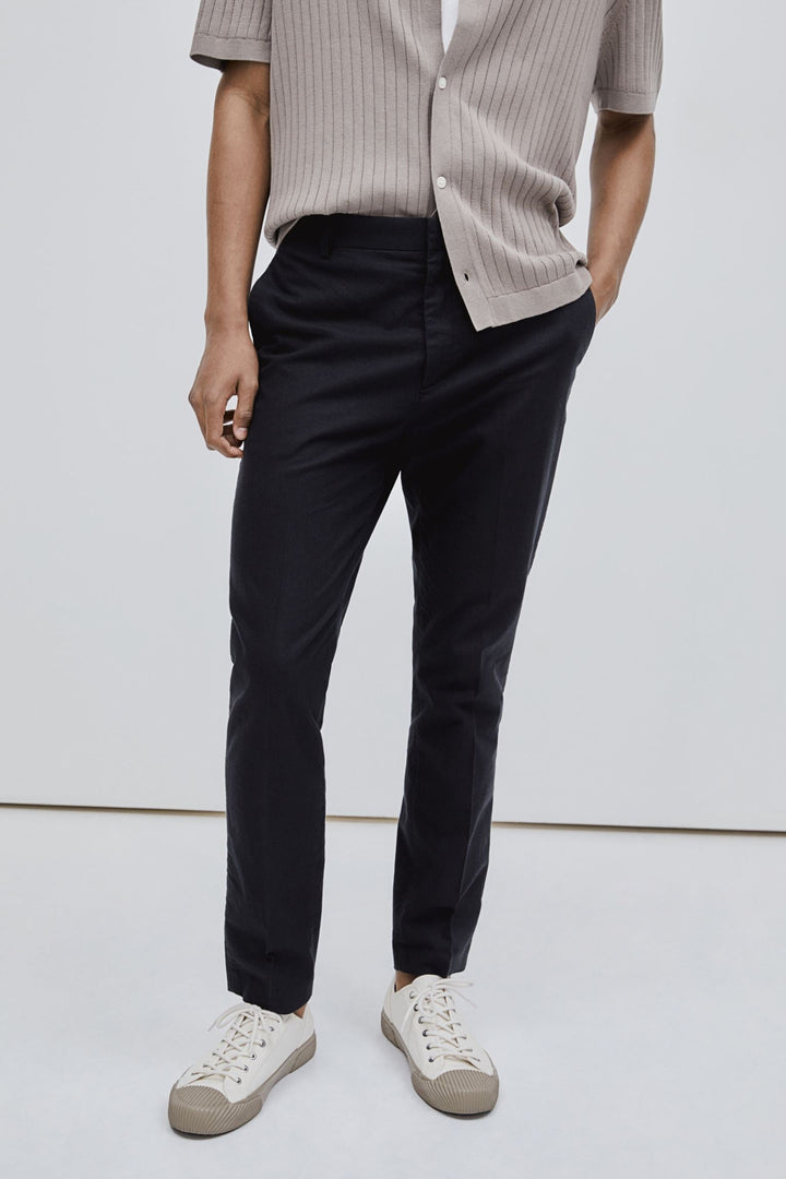 Herrarnas skräddarsydda pinstripe byxor Eleganta smart-casual byxor