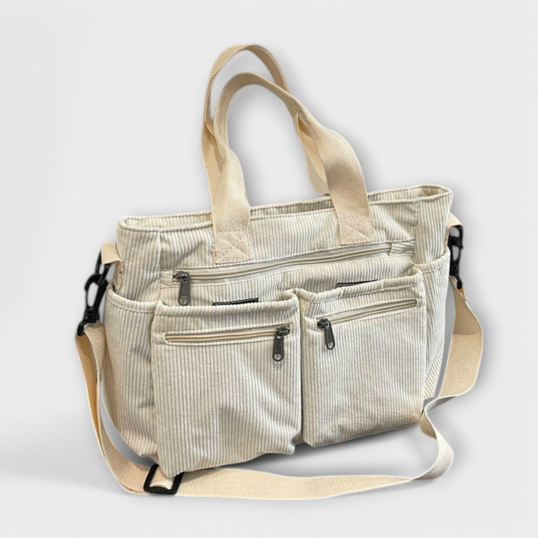 Kvinnors Multi-Pocket Tote Bag – Praktisk dubb bärstil för arbete och vardagsbruk